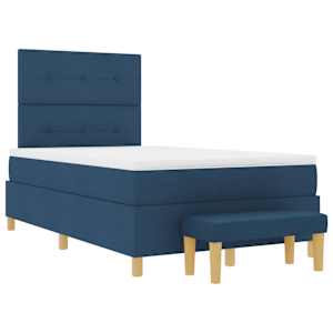 Postel s boxspringem s čelo Modrá 190 x 120 cm textil - obrázek 7