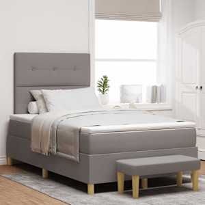 Postel s boxspringem s čelo Taupe 120 x 200 cm textil - obrázek 1