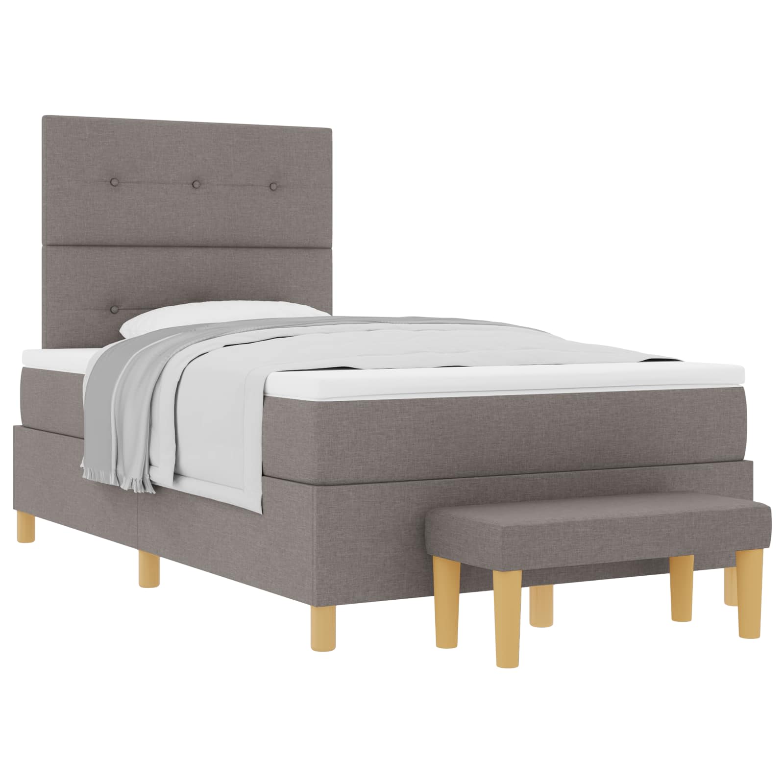 Postel s boxspringem s matrací s čelo Taupe 120 x 200 cm textil - obrázek 2