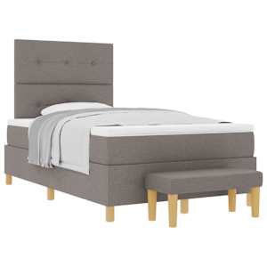 Postel s boxspringem s čelo Taupe 120 x 200 cm textil - obrázek 2