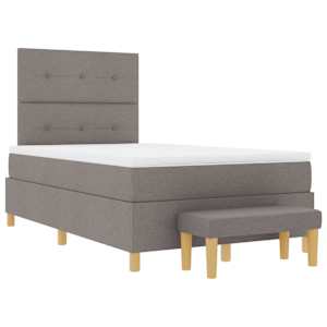 Postel s boxspringem s čelo Taupe 120 x 200 cm textil - obrázek 7