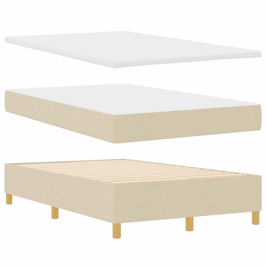 Postel s boxspringem s matrací Krémová 120 x 200 cm textil - obrázek 4