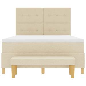 Postel s boxspringem s čelo Krémová 140 x 190 cm textil - obrázek 8