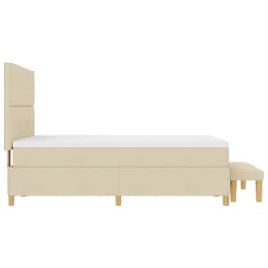 Postel s boxspringem s čelo Krémová 140 x 190 cm textil - obrázek 9