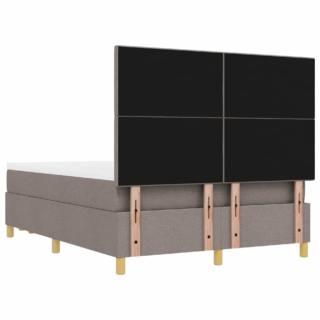 Postelja z vzmetnico z vzmetnico Taupe 140 x 200 cm blago - slika 10