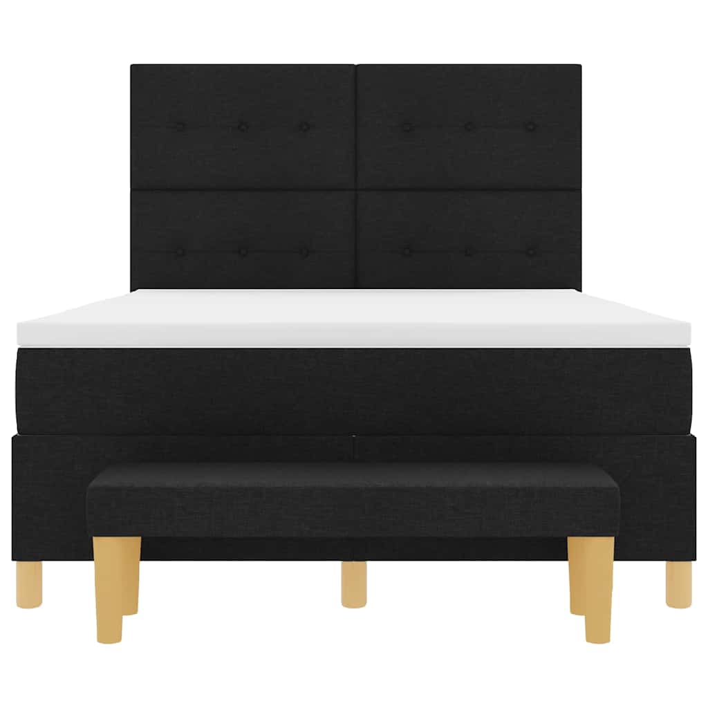 Postel s boxspringem s čelo Černá 200 x 160 cm textil - obrázek 8