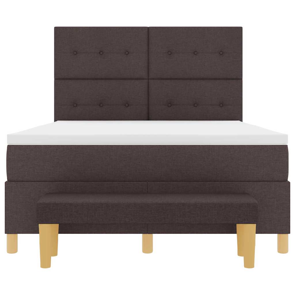 Postel s boxspringem s čelo Tmavě hnědá 200 x 160 cm textil - obrázek 8