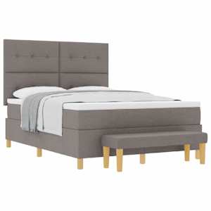 Postel s boxspringem s matrací s čelo Taupe 160 x 200 cm textil - obrázek 2