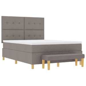 Postel s boxspringem s matrací s čelo Taupe 160 x 200 cm textil - obrázek 7