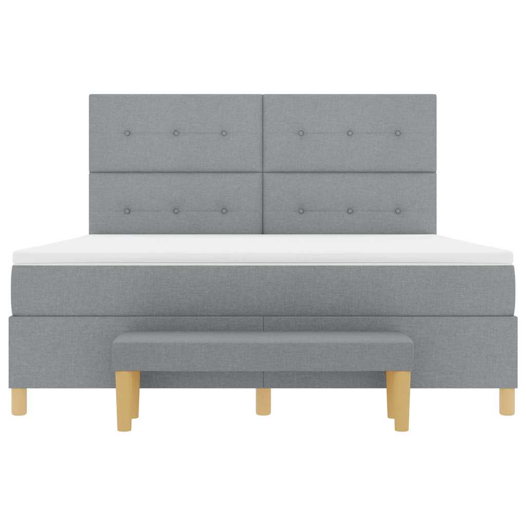 Postel s boxspringem s matrací Světle šedá 180 x 200 cm textil - obrázek 8