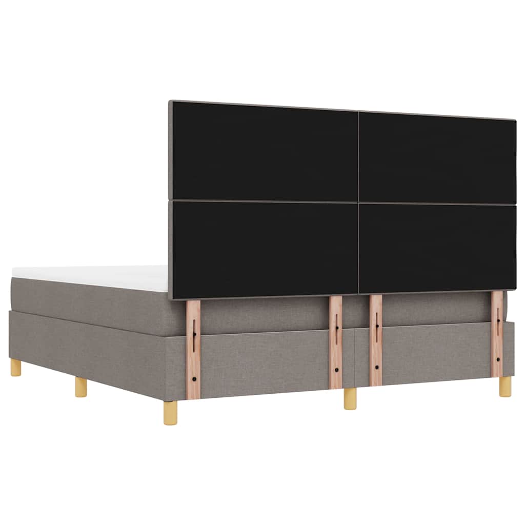 Postelja z vzmetnico z vzglavjem Taupe 200 x 180 cm blago - slika 10