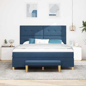 Postel s boxspringem s polštářem Modrá 200 x 180 cm textil - obrázek 3