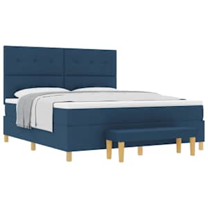 Postel s boxspringem s polštářem Modrá 200 x 180 cm textil - obrázek 2