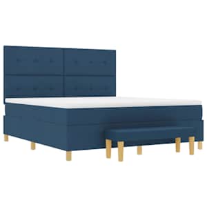 Postel s boxspringem s polštářem Modrá 200 x 180 cm textil - obrázek 7