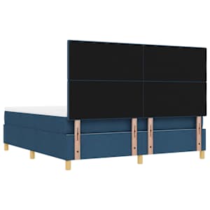 Postel s boxspringem s polštářem Modrá 200 x 180 cm textil - obrázek 10