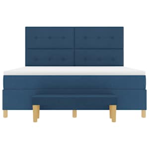Postel s boxspringem s polštářem Modrá 200 x 180 cm textil - obrázek 8