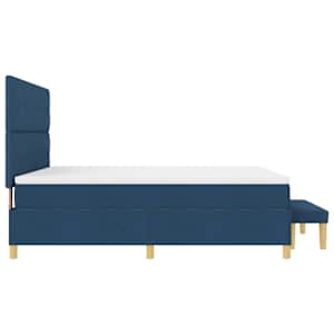 Postel s boxspringem s polštářem Modrá 200 x 180 cm textil - obrázek 9