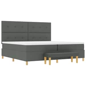 Postel s boxspringem s čelo Tmavě šedá 200 x 200 cm textil - obrázek 7