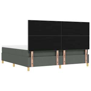 Postel s boxspringem s čelo Tmavě šedá 200 x 200 cm textil - obrázek 10