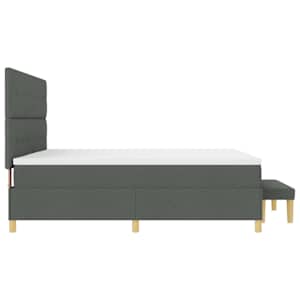 Postel s boxspringem s čelo Tmavě šedá 200 x 200 cm textil - obrázek 9