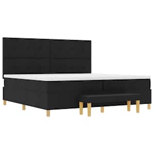 Postel s boxspringem s čelo Černá 200 x 200 cm textil - obrázek 6