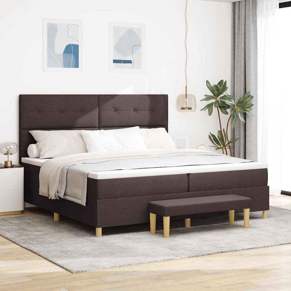 Kastivoodi Madratsiga ja Pene Tumepruun 200x200 cm Kangas