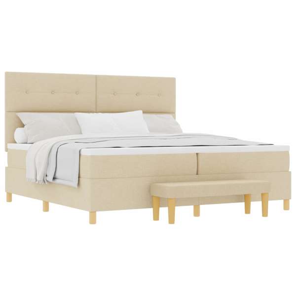 vidaXL Karbi vedrumadrats peaga cream 200 x 200 cm kangas