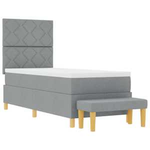 Postel s boxspringem s matrací Světle šedá 80 x 200 cm textil - obrázek 7