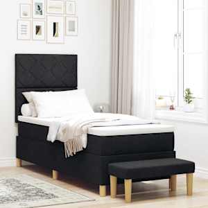 Postel s boxspringem s polštářem Černá 200 x 80 cm textil - obrázek 1