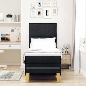Postel s boxspringem s polštářem Černá 200 x 80 cm textil - obrázek 3