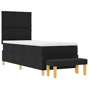 Postel s boxspringem s polštářem Černá 200 x 80 cm textil - obrázek 7