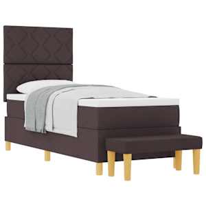 Postel s boxspringem s čelo Tmavě hnědá 200 x 80 cm textil - obrázek 2