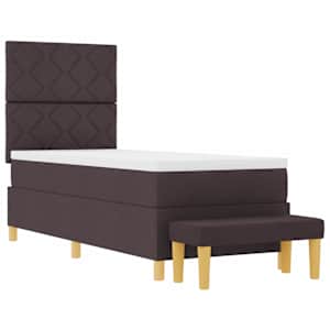 Postel s boxspringem s čelo Tmavě hnědá 200 x 80 cm textil - obrázek 7