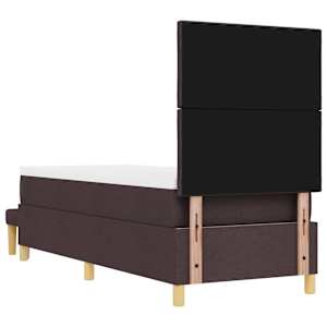 Postel s boxspringem s čelo Tmavě hnědá 200 x 80 cm textil - obrázek 10