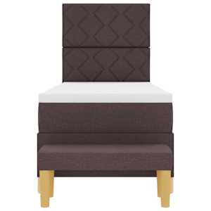 Postel s boxspringem s čelo Tmavě hnědá 200 x 80 cm textil - obrázek 8