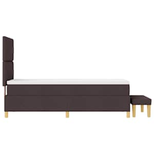 Postel s boxspringem s čelo Tmavě hnědá 200 x 80 cm textil - obrázek 9