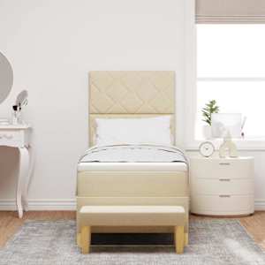 Postel s boxspringem s polštářem Krémová 200 x 80 cm textil - obrázek 3