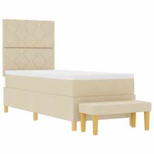 Postel s boxspringem s polštářem Krémová 200 x 80 cm textil - obrázek 7