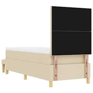 Postel s boxspringem s polštářem Krémová 200 x 80 cm textil - obrázek 10