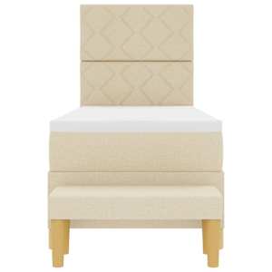 Postel s boxspringem s polštářem Krémová 200 x 80 cm textil - obrázek 8