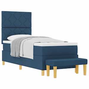 Postel s boxspringem s čelo Modrá 200 x 80 cm textil - obrázek 2