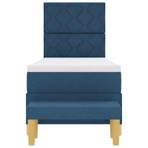 Postel s boxspringem s čelo Modrá 200 x 80 cm textil - obrázek 8