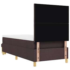 Postel s boxspringem s čelo Tmavě hnědá 190 x 90 cm textil - obrázek 10