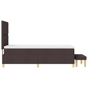 Postel s boxspringem s čelo Tmavě hnědá 190 x 90 cm textil - obrázek 9