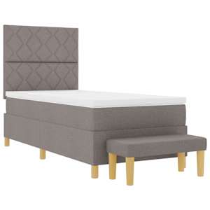 Postel s boxspringem s matrací s čelo Taupe 90 x 190 cm textil - obrázek 4