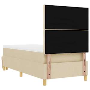 Postel s boxspringem s polštářem Krémová 190 x 90 cm textil - obrázek 10