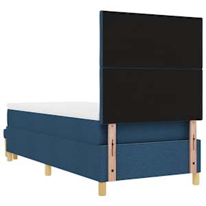 Postel s boxspringem s čelo Modrá 190 x 90 cm textil - obrázek 10