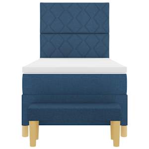 Postel s boxspringem s čelo Modrá 190 x 90 cm textil - obrázek 8