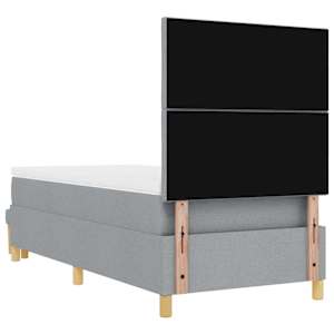 Postel s boxspringem s čelo Světle šedá 200 x 80 cm textil - obrázek 10