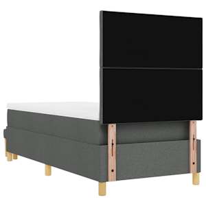 Postel s boxspringem s čelo Tmavě šedá 200 x 90 cm textil - obrázek 10